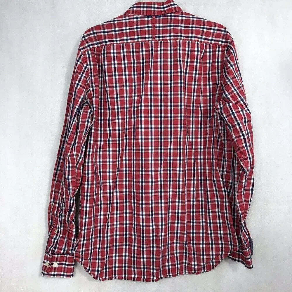 Banana Republic Soft Wash Mens Plaid 100% Cotton Long Sleeve Button Down Shirt L